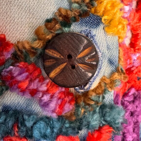 Vintage Minnie's Closet Chenille Jacket Art to Wear Artsy BOHO Women's Size XL - Picture 4 of 8